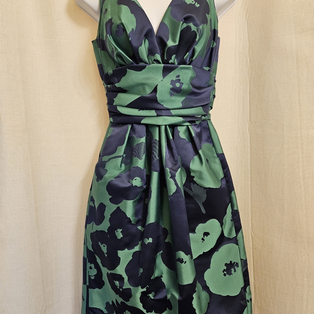 Moschino Cheap And Chic Mid-Length Dress Size 4 Floral Blue Green BB25